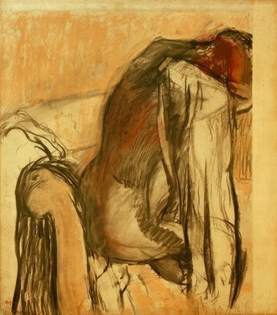 After the Bath; Woman Drying Herself by Edgar Degas